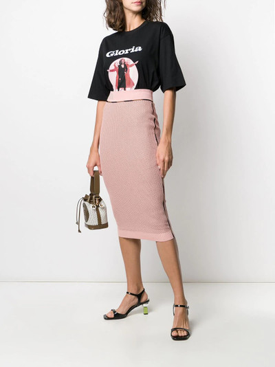 FENDI FF motif mesh pencil skirt outlook