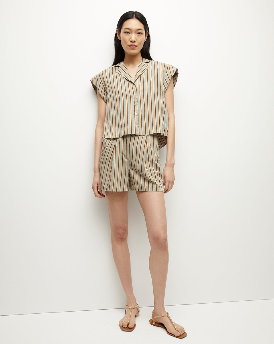 KASA STRIPED BUTTON-DOWN TOP - 4