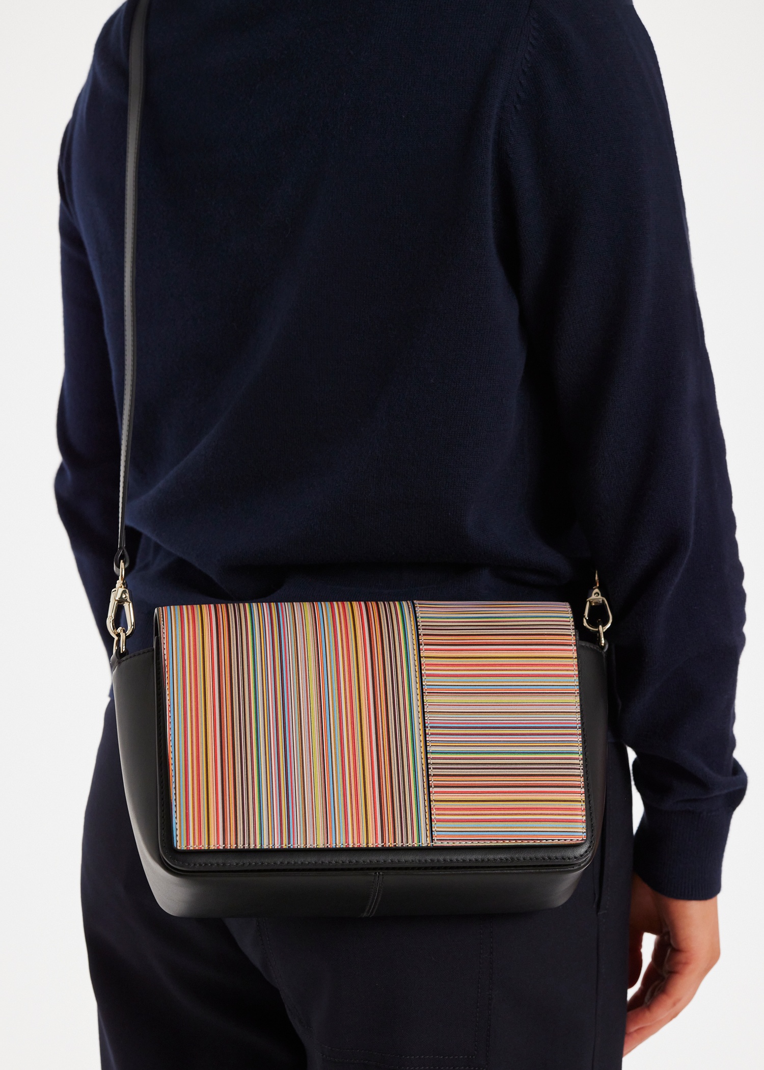 Leather 'Signature Stripe' Flap Cross Body Bag - 2