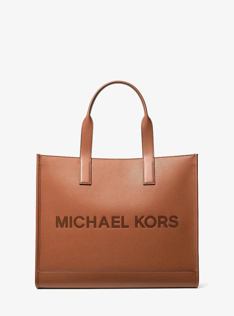 Cooper Logo Embossed Pebbled Leather Tote Bag - 1