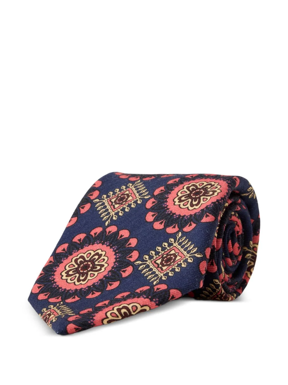 medallion-print wool tie - 1