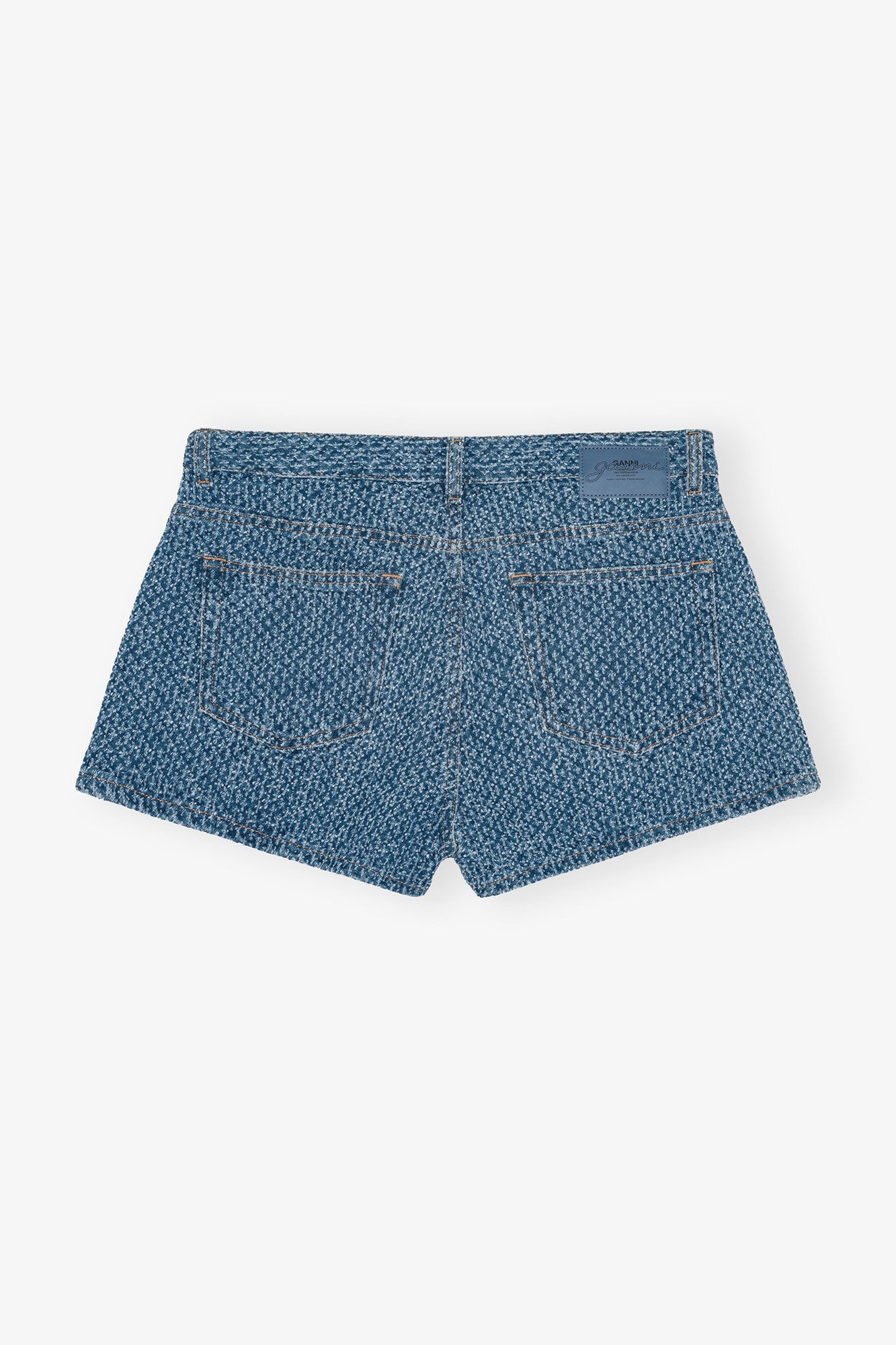 BLUE FLUFFY DENIM SHORTS - 2