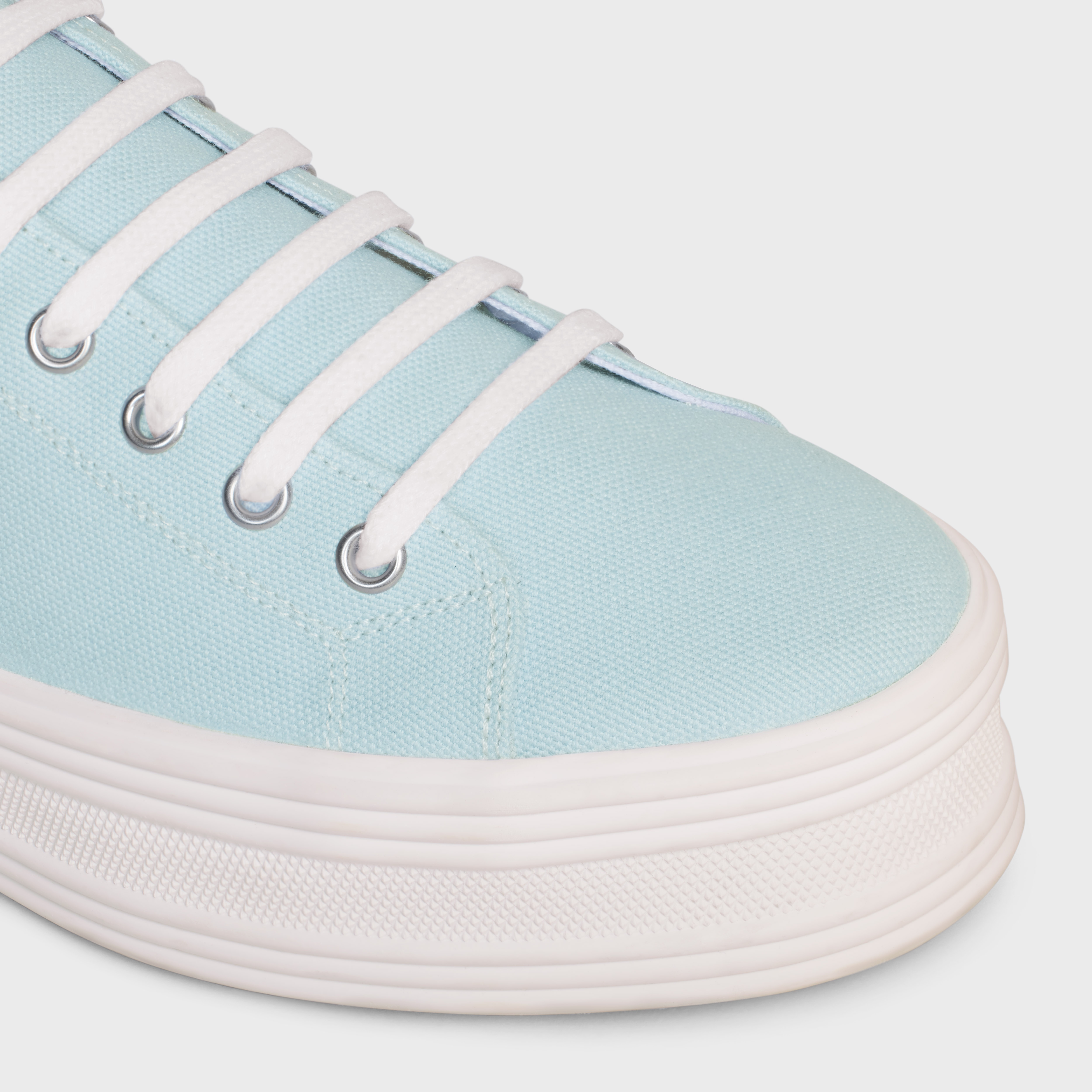 JANE LOW LACE-UP SNEAKER in CANVAS AND CALFSKIN - 4