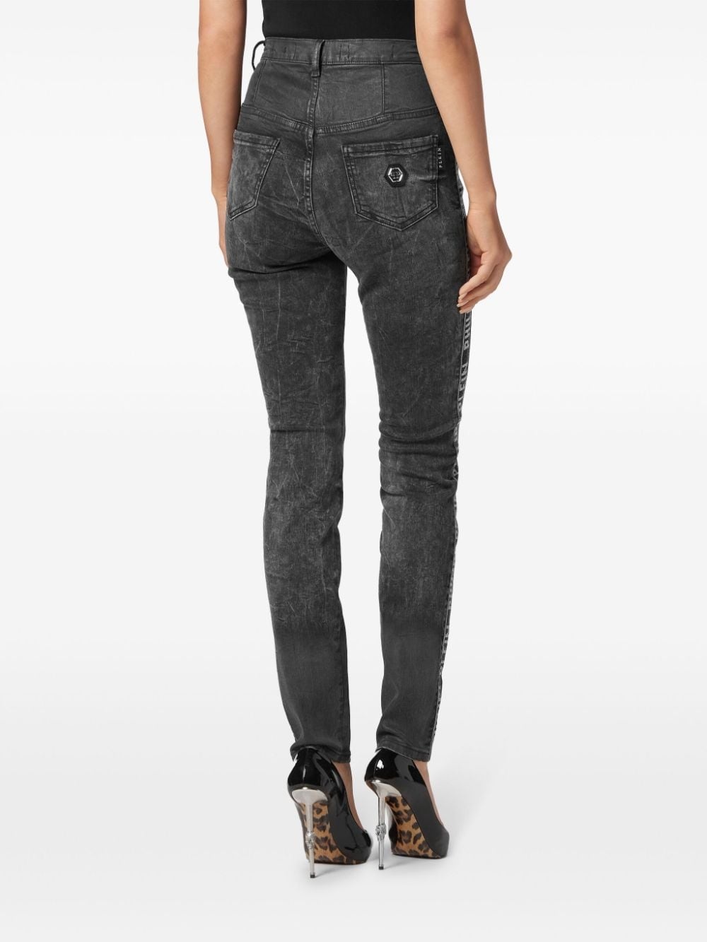 crystal-embellished skinny jeans - 3