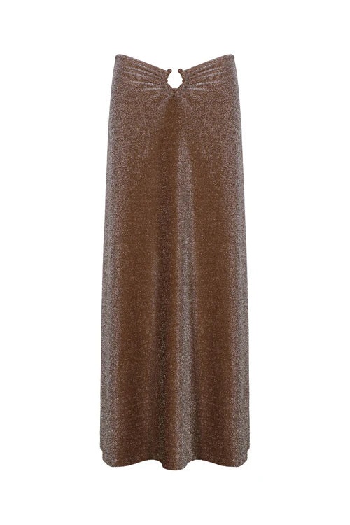 Chocolate Rainstorm Midi Skirt - 1