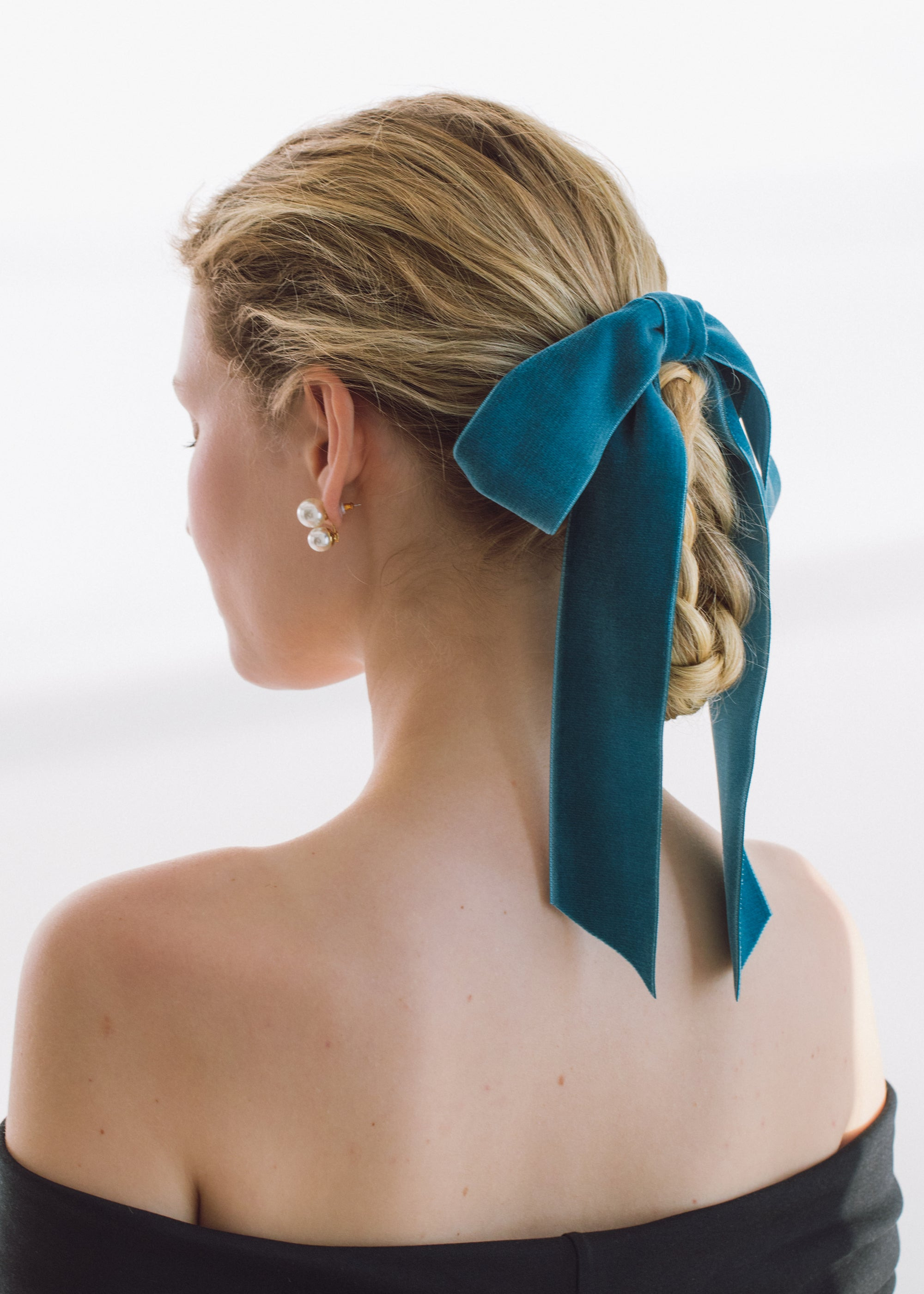 Adley Velvet Bow Barrette - 5