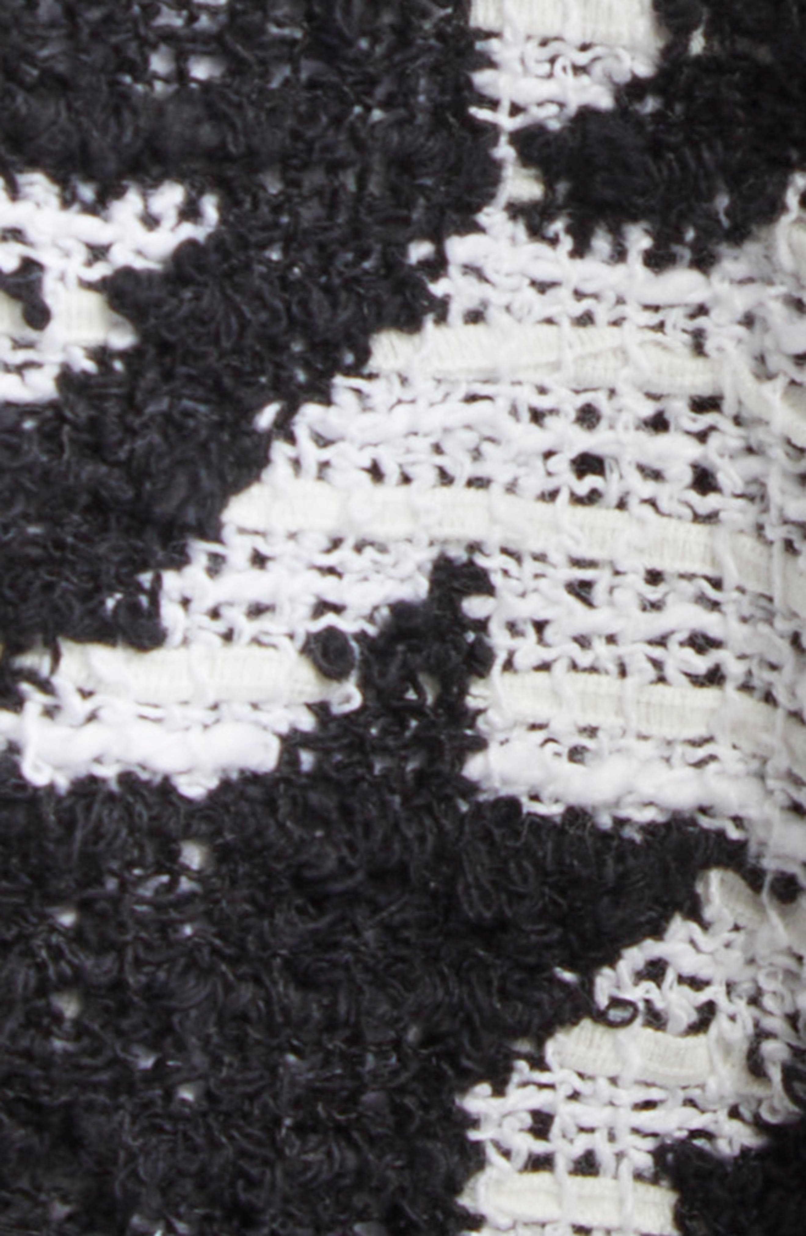Balmain Houndstooth Check Tweed Flared Skirt in White/Black at Nordstrom - 7