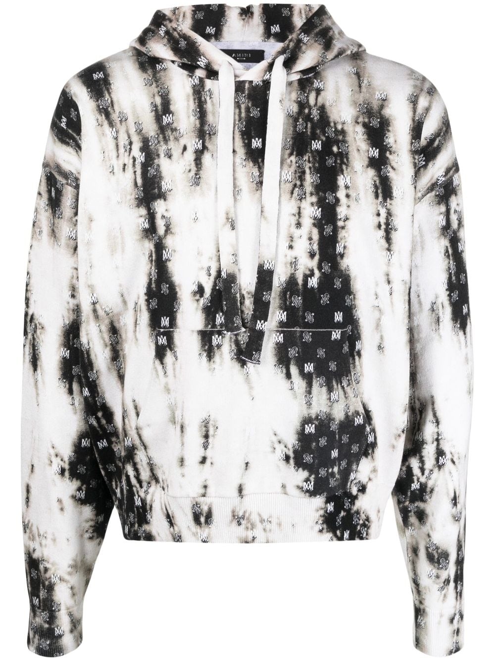 monogram-pattern cotton hoodie - 1