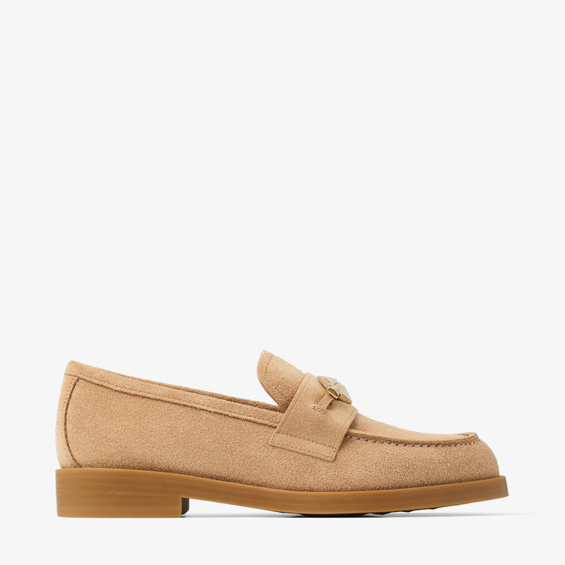 Maddie Diamond Biscuit Suede Loafers - 1