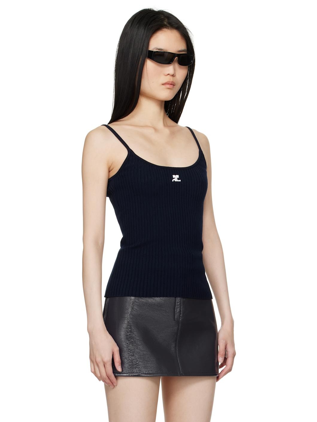 Navy Reedition Knit Tank Top - 2