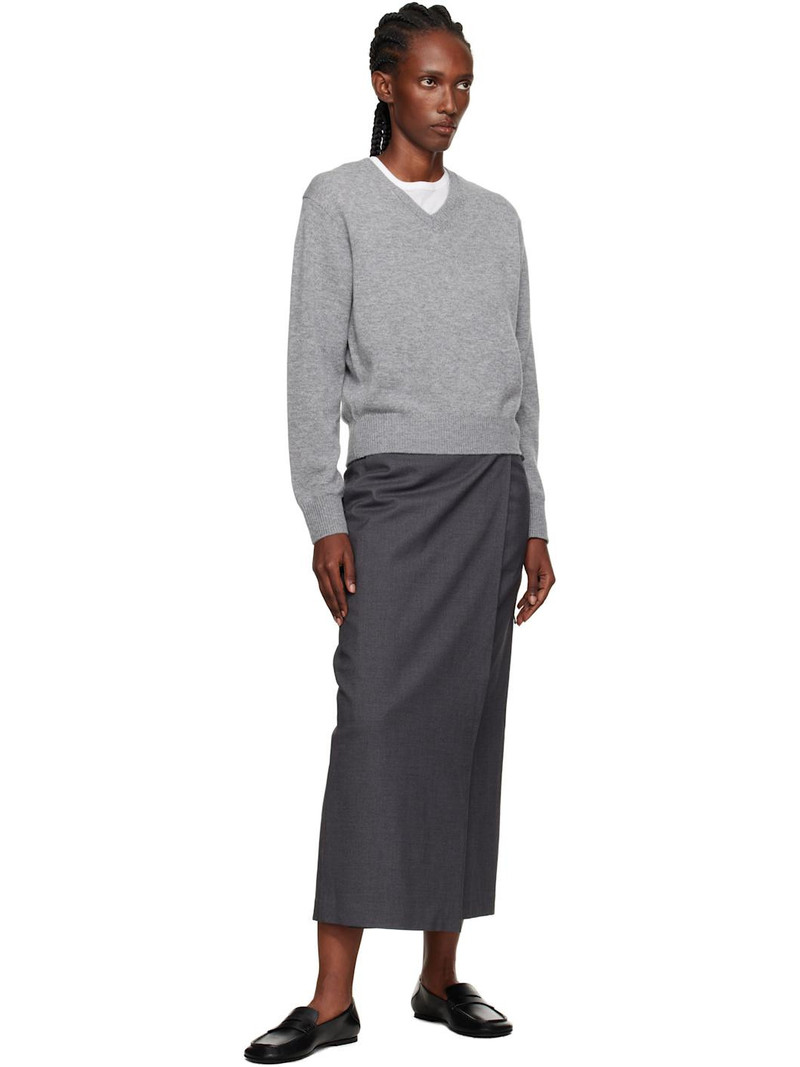 Dunst Gray Cashmere V-Neck Sweater outlook