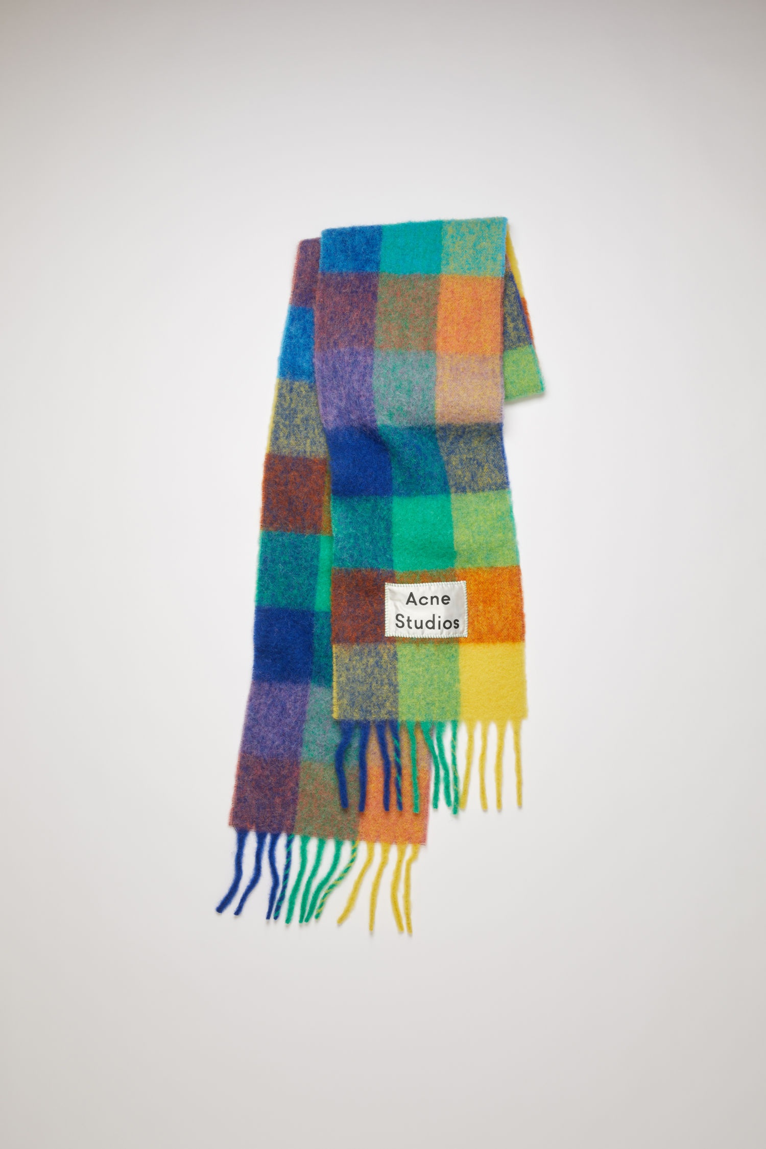 Multi check scarf blue/orange/green - 1