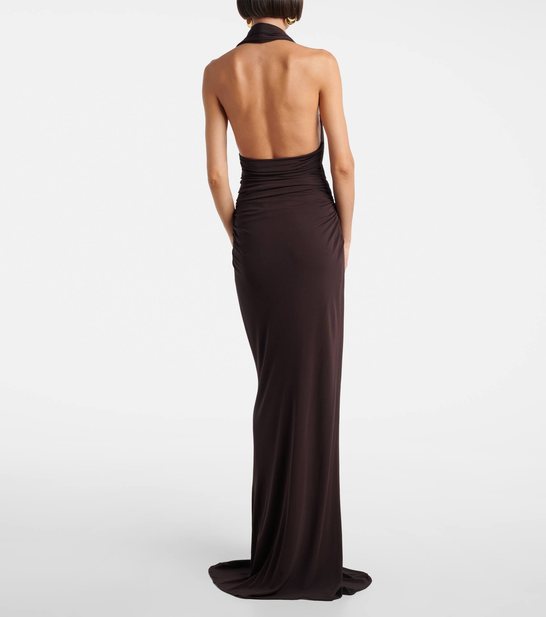 Cutout halterneck jersey maxi dress - 3