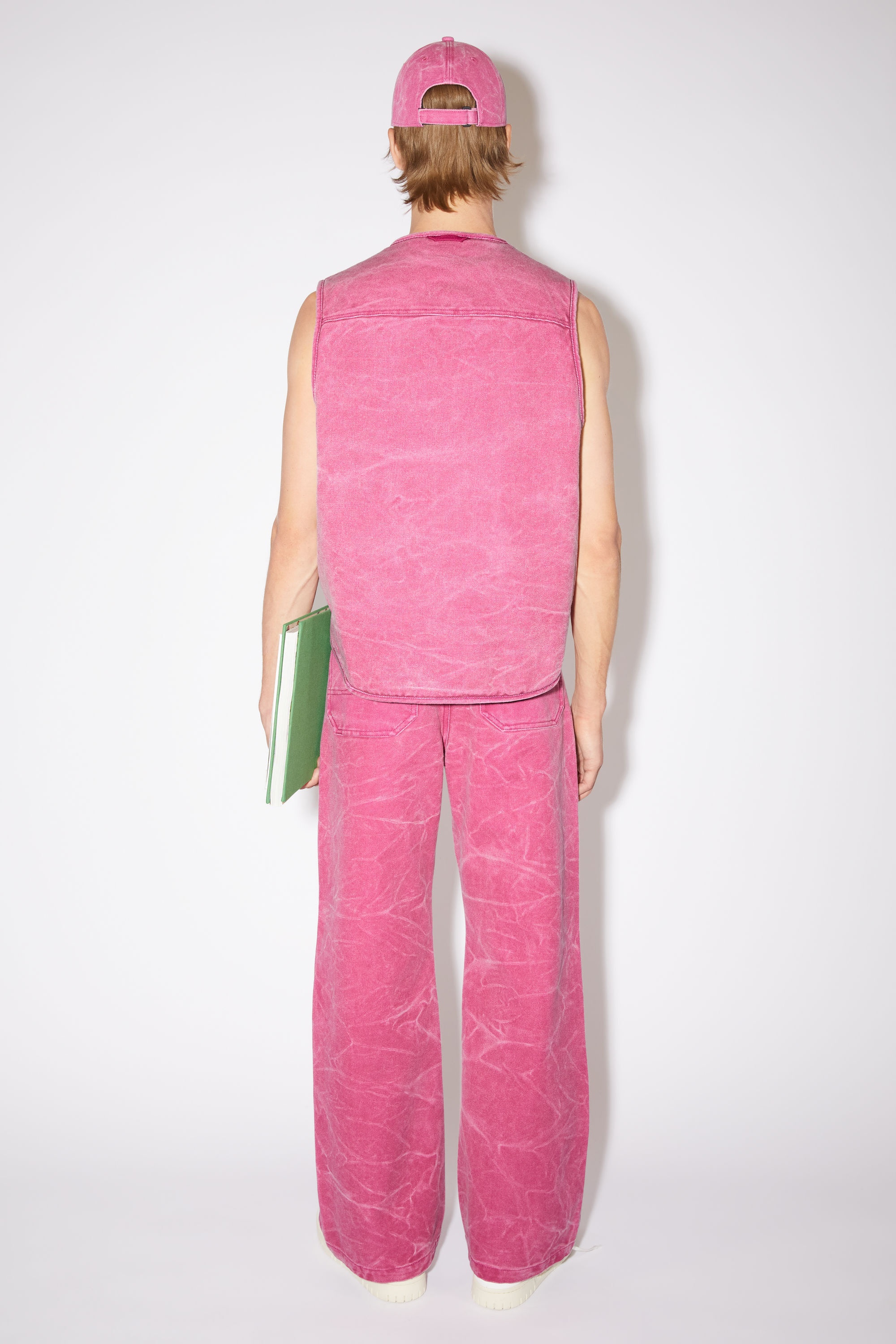 Cotton canvas vest jacket - Fuchsia pink - 3