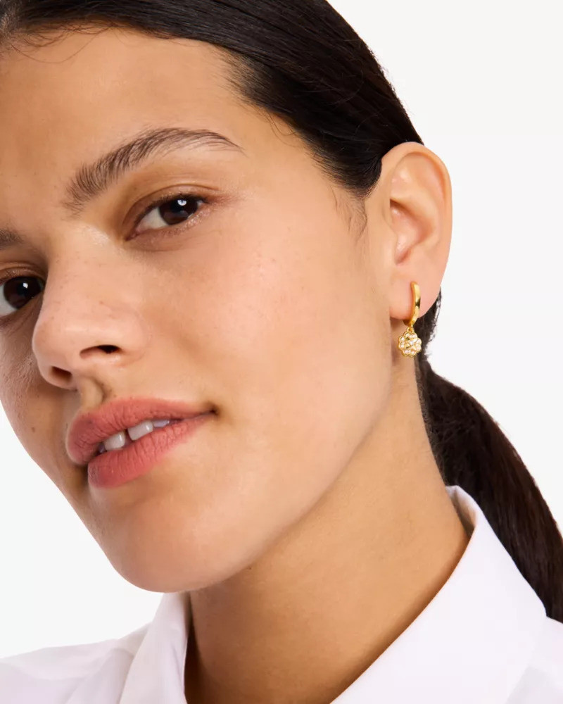 Heritage Bloom Huggie Drop Earrings 3