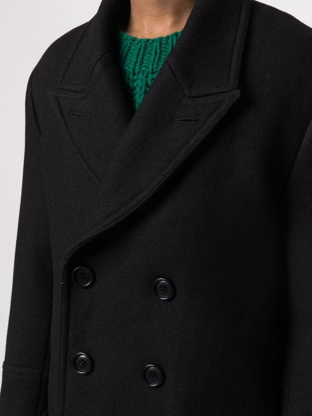 double-breasted virgin wool coat - 5