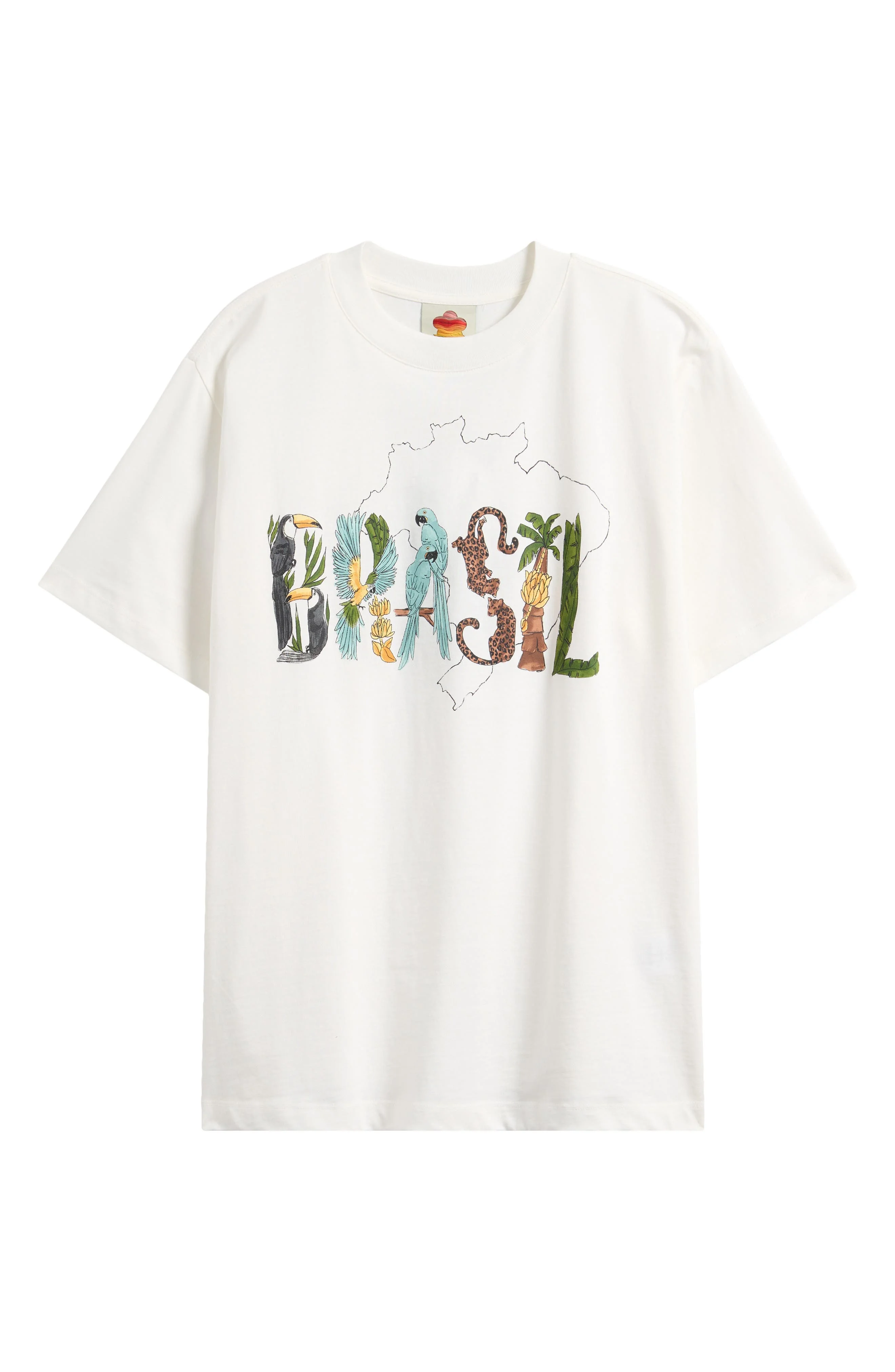 FARM Rio Brasil Relaxed Cotton T-Shirt in Off-White at Nordstrom - 1