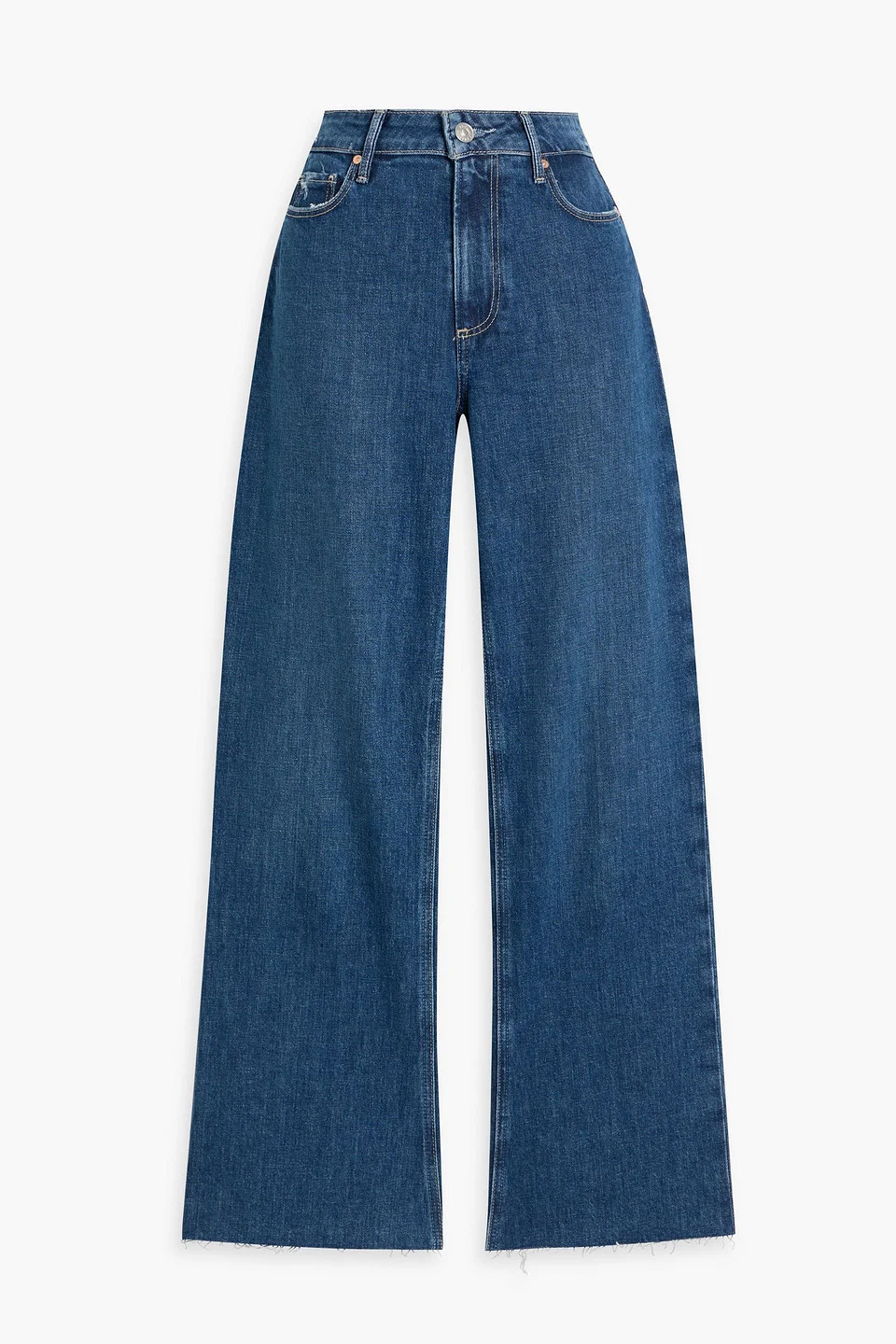 Leenah distressed high-rise wide-leg jeans - 1