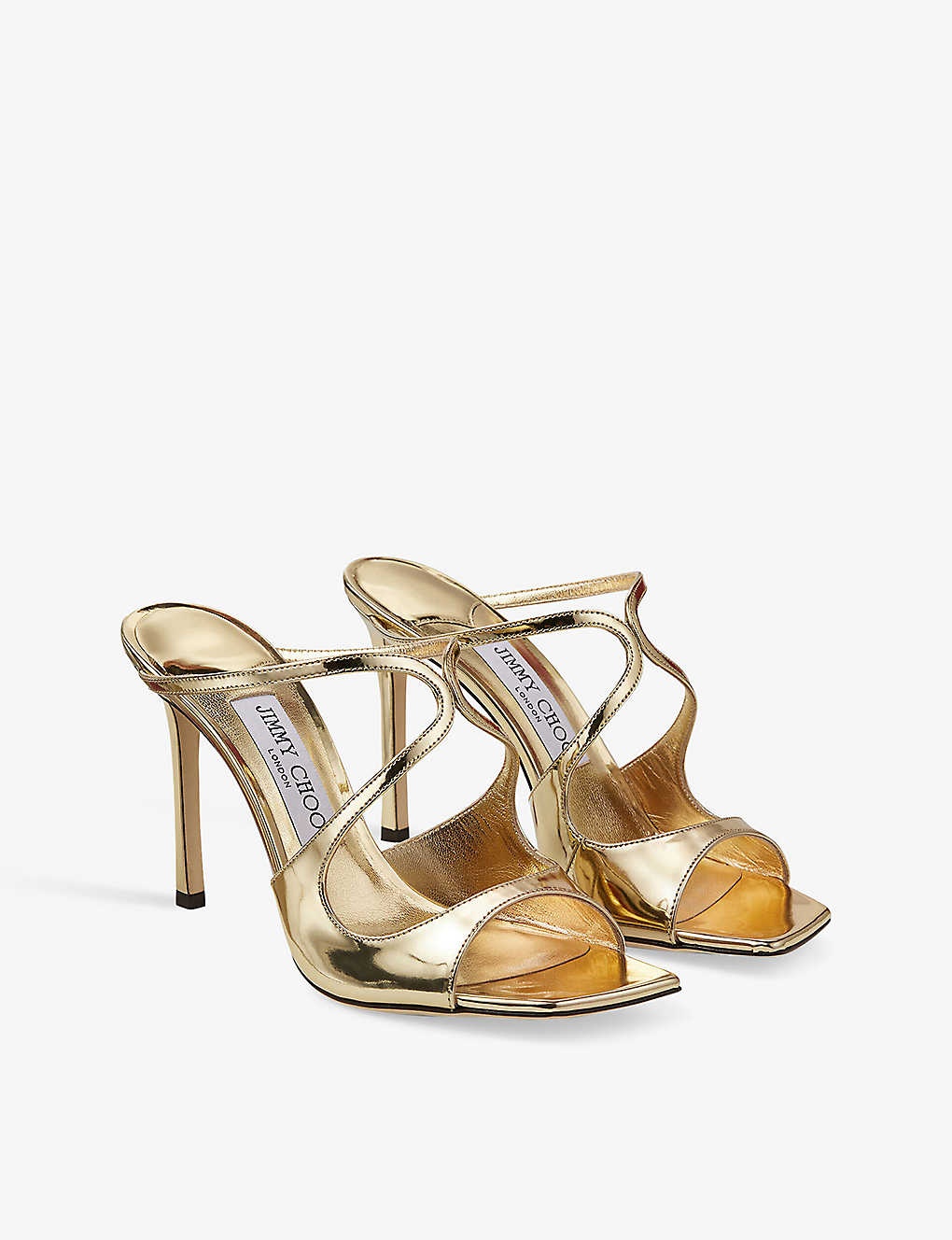 Anise 95 liquid-gold leather heeled sandals - 3