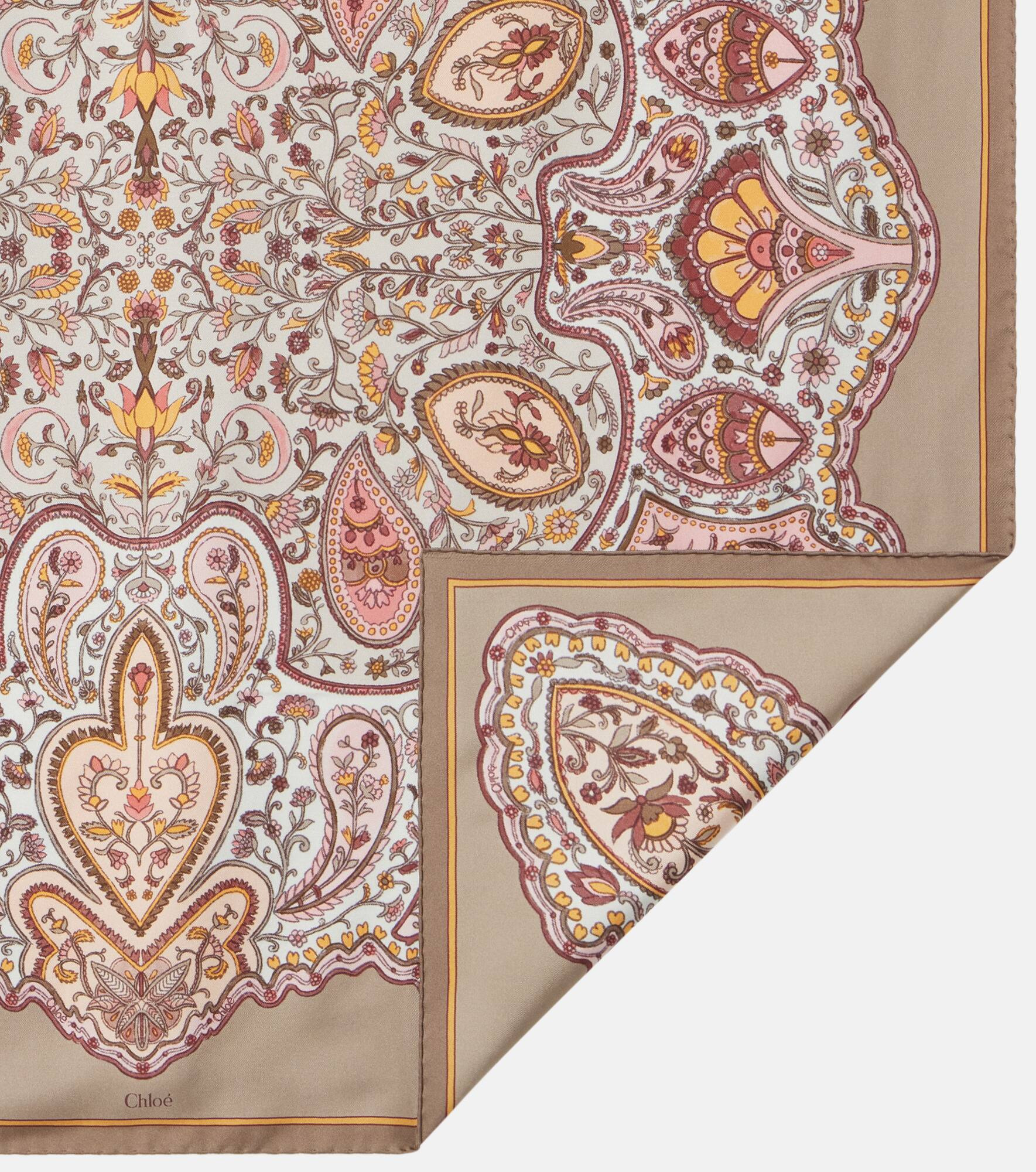 Paisley silk twill scarf - 5