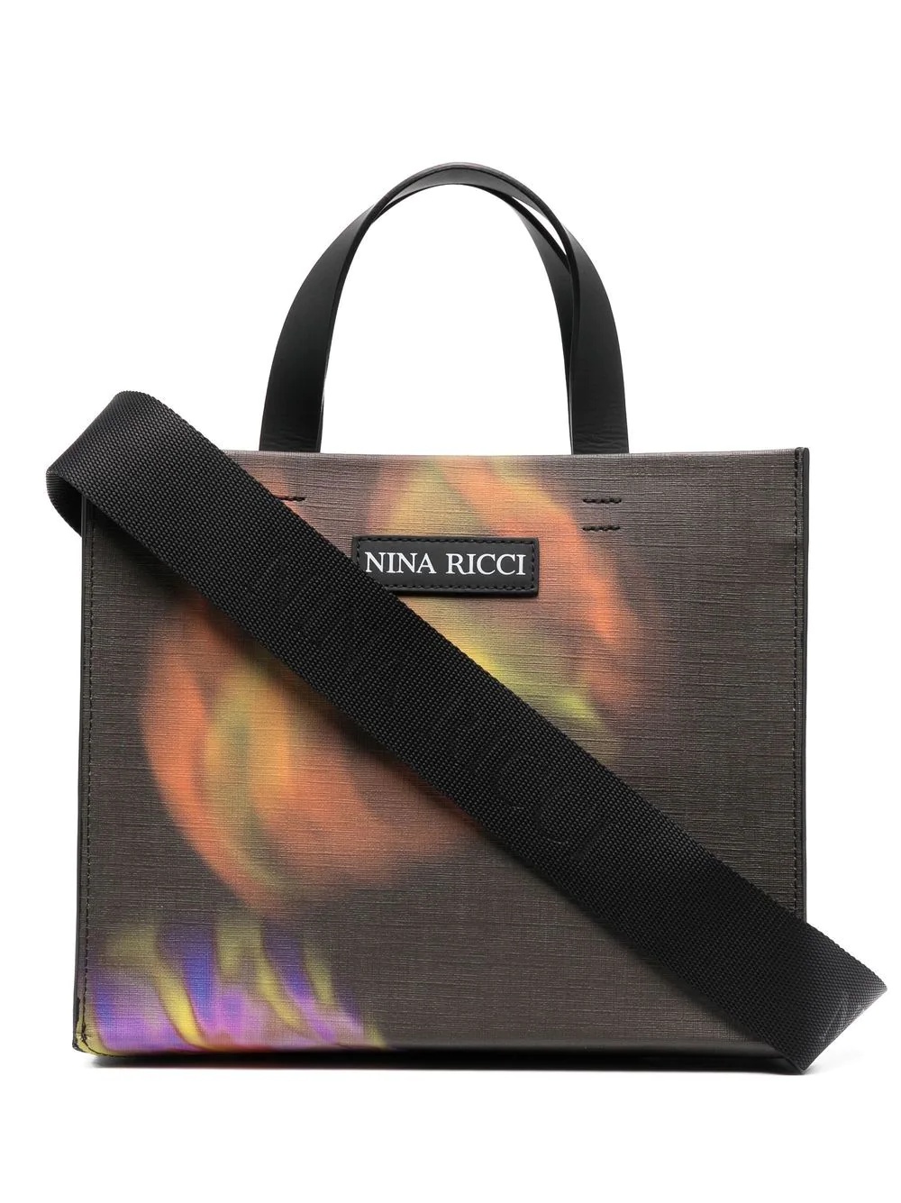 small printed coated canvas tote bag - 1