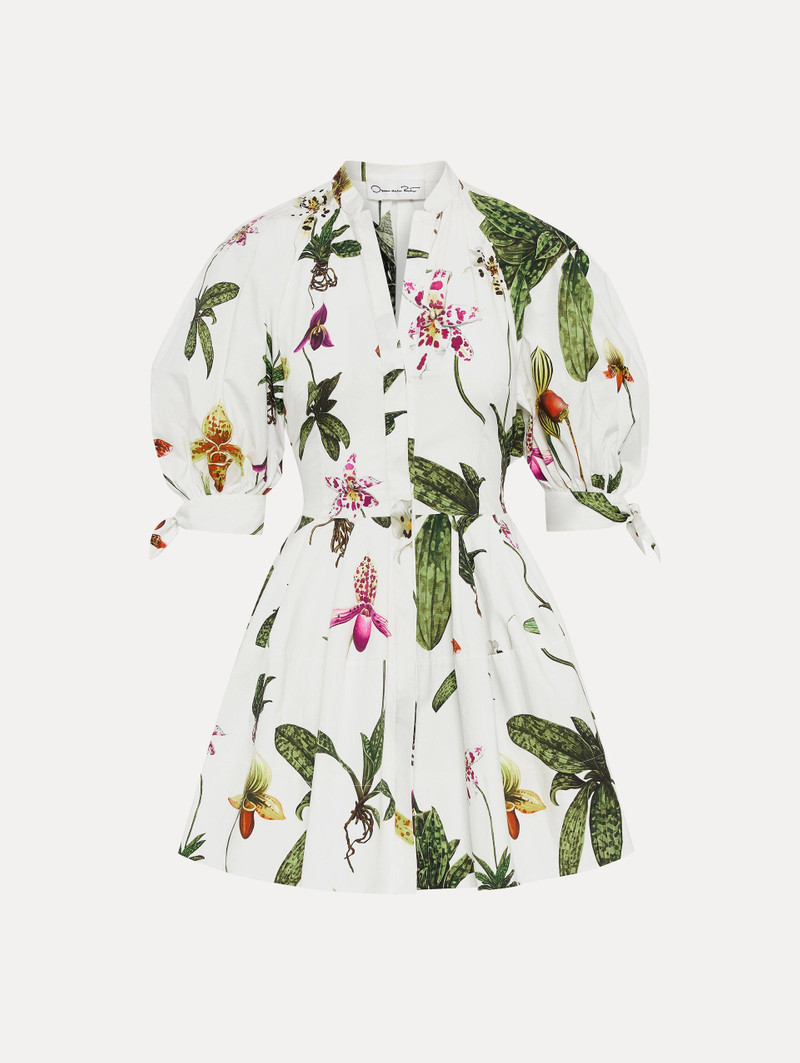 ORCHID COTTON POPLIN PUFF SLEEVE DRESS 1