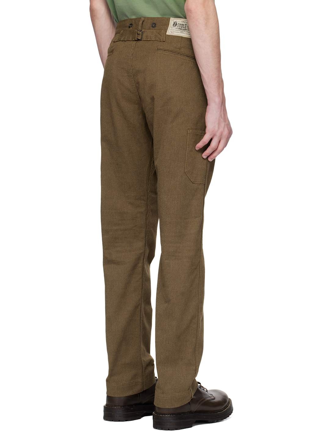 Brown Striped Twill Trousers - 3