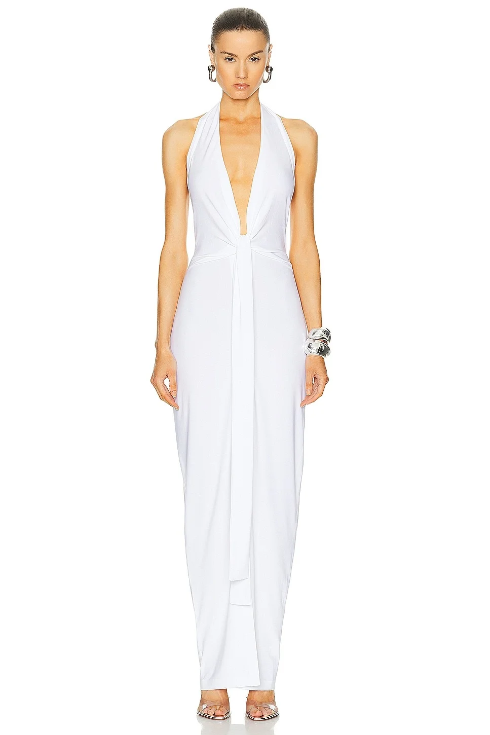 Tie Front Halter Gown - 1
