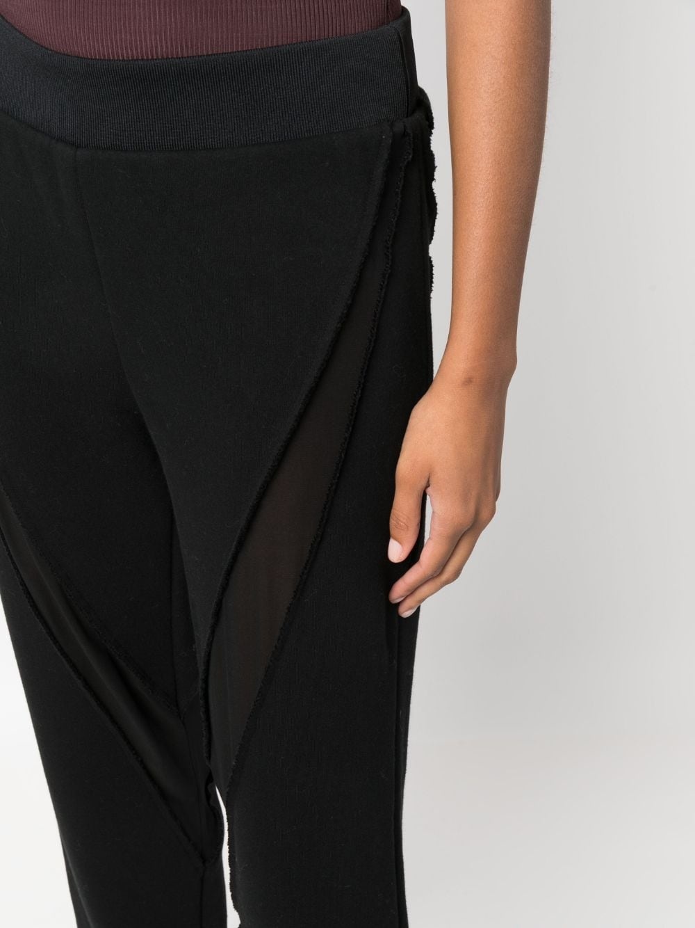 panelled cotton track pants - 5