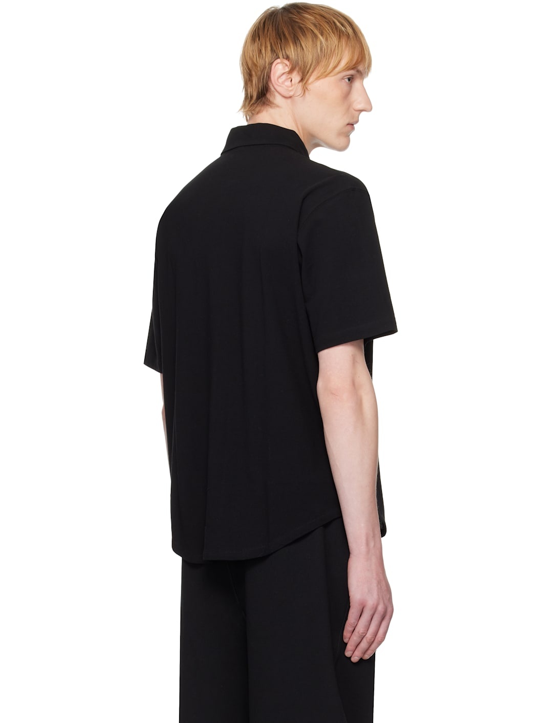 Black S/S Piqué Button Down Shirt - 3