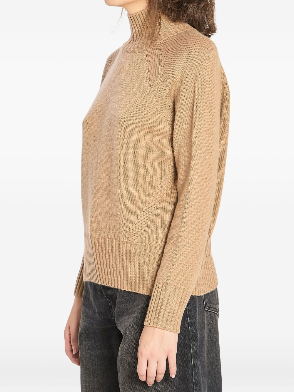 turtleneck ribbed-trim sweater - 2