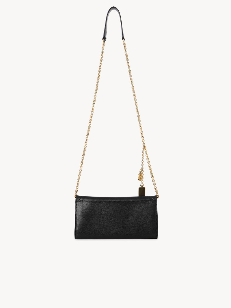 CHLOÉ SPIN FLAP WALLET ON CHAIN IN GRAINED LEATHER 4