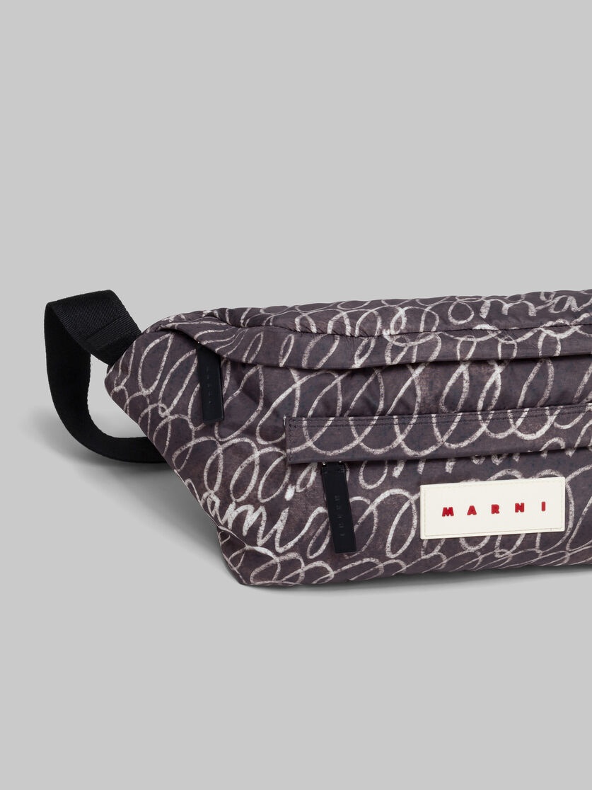 BLACK PUFF BELT BAG WITH MARNI SCRIBBLE PRINT - 5