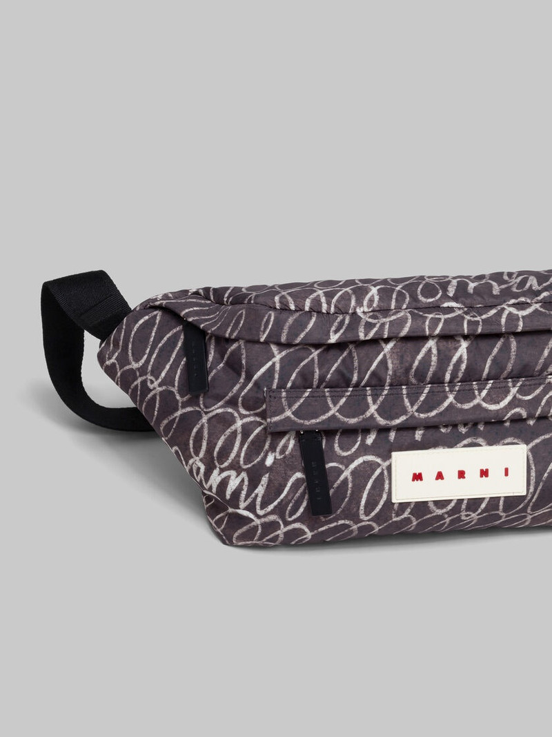 BLACK PUFF BELT BAG WITH MARNI SCRIBBLE PRINT 5