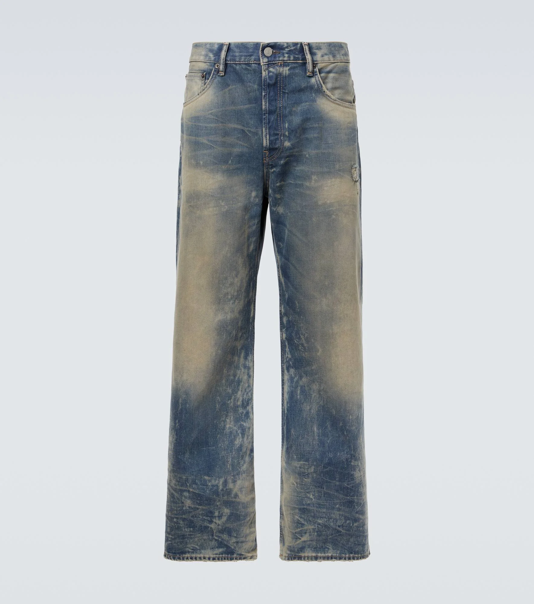 2021 distressed wide-leg jeans - 1