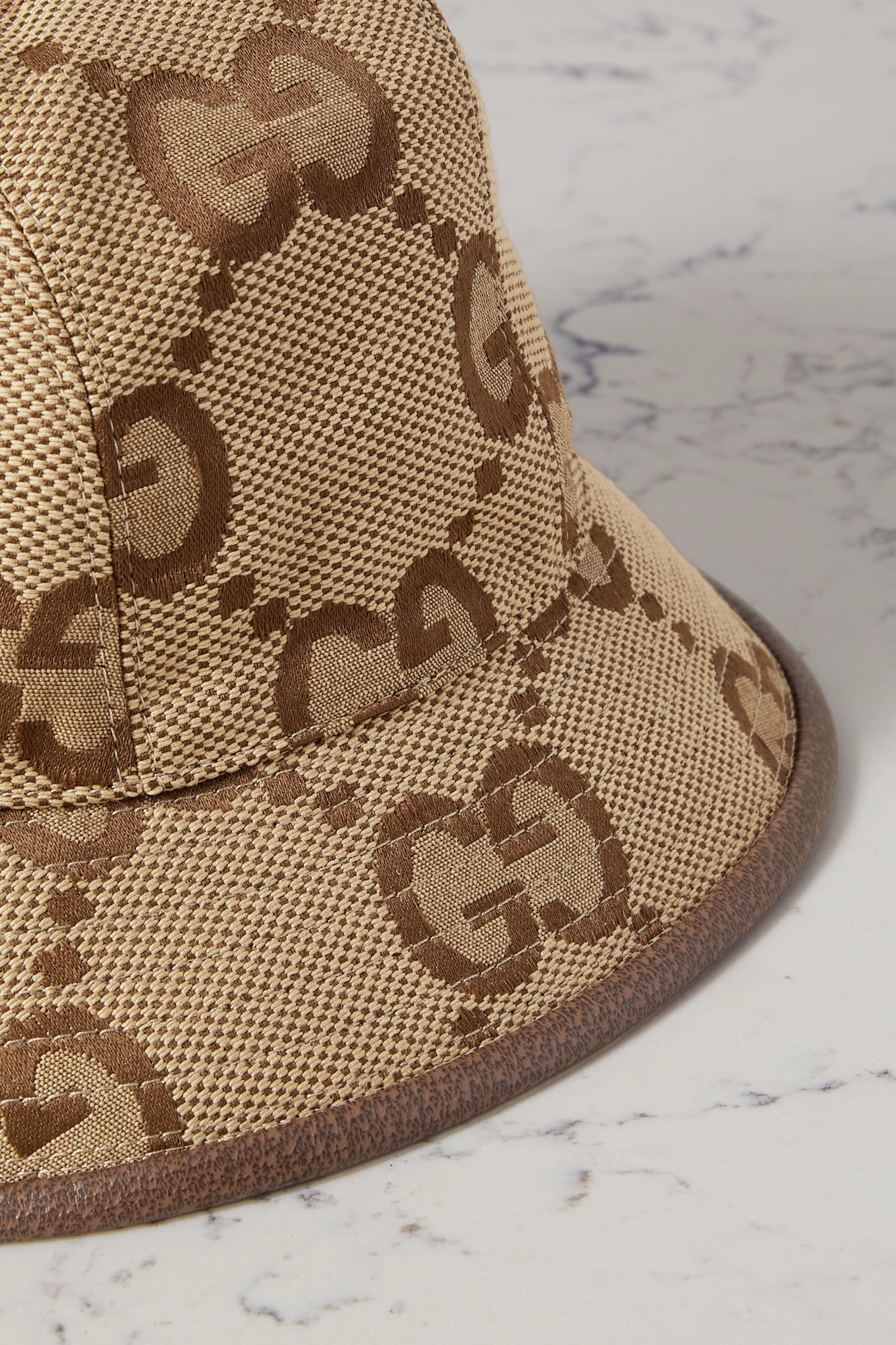 Gucci Tan and Brown Monogram jumbo GG Logo Bucket Hat f0705043d5b9de0ec7796e8441a59f  main image 2
