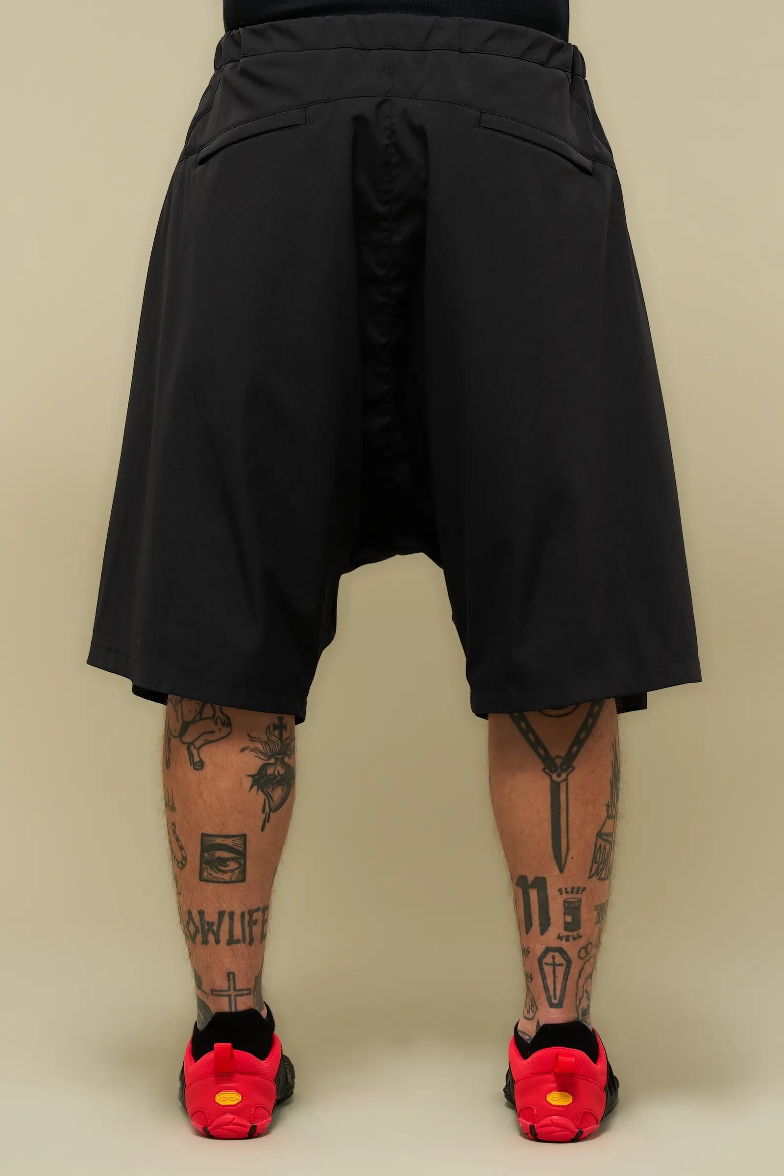 SP62-M Nylon Stretch Web Belt Short Pant Black - 8