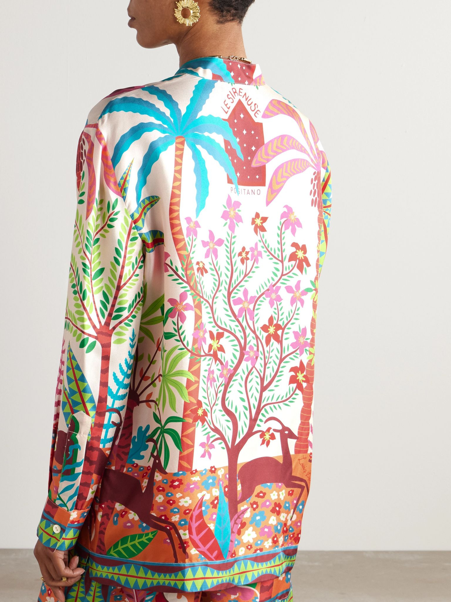 + Louis Barthélemy Kelsy printed silk-twill shirt Red - 4