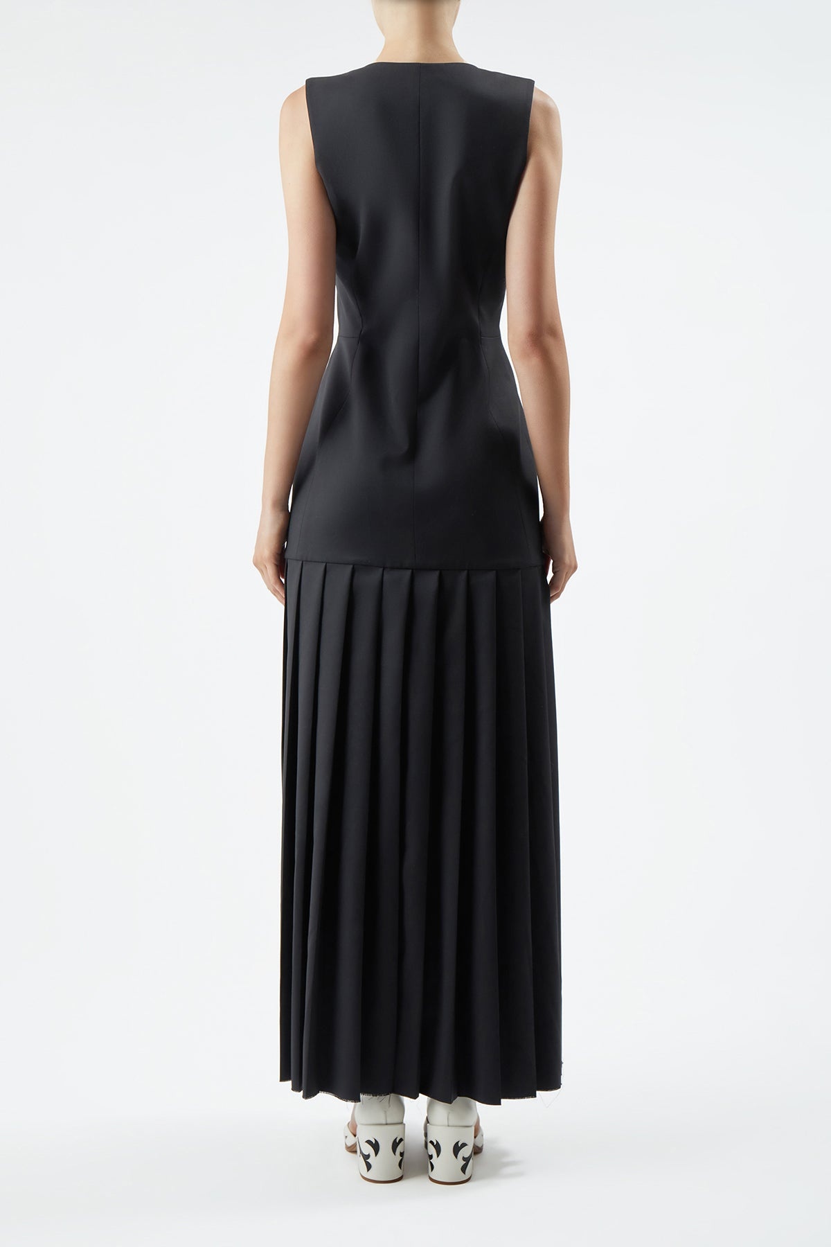 Leone Vest Dress in Black Virgin Wool - 5