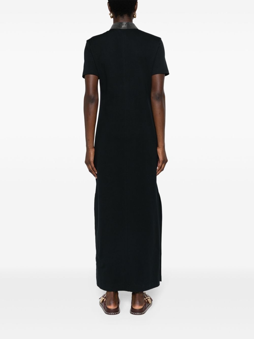 Monili-chain short-sleeve polo dress - 4