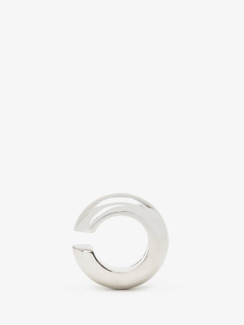 Women's Chunky Single Hoop Ear Cuff in Antique Silver - 4