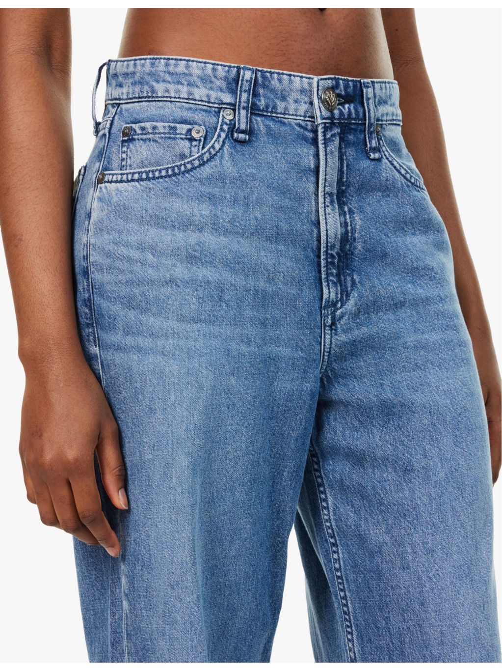 Featherweight Logan wide-leg mid-rise denim-blend jeans - 5