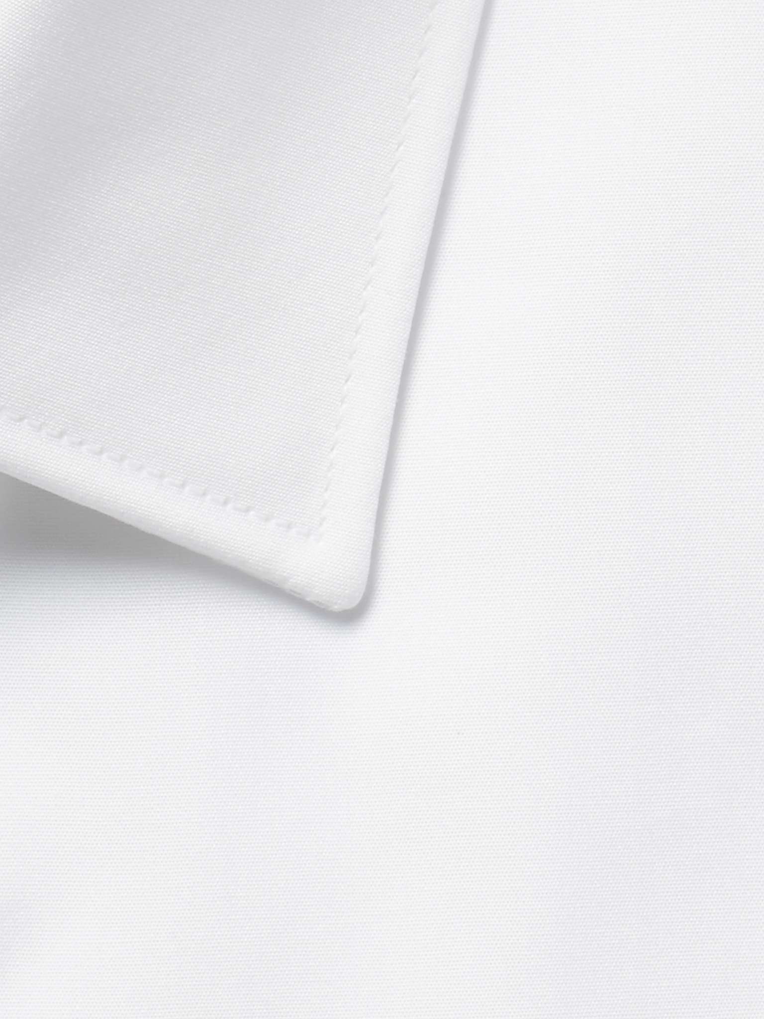 White Slim-Fit Contrast-Cuff Cotton-Poplin Shirt - 6