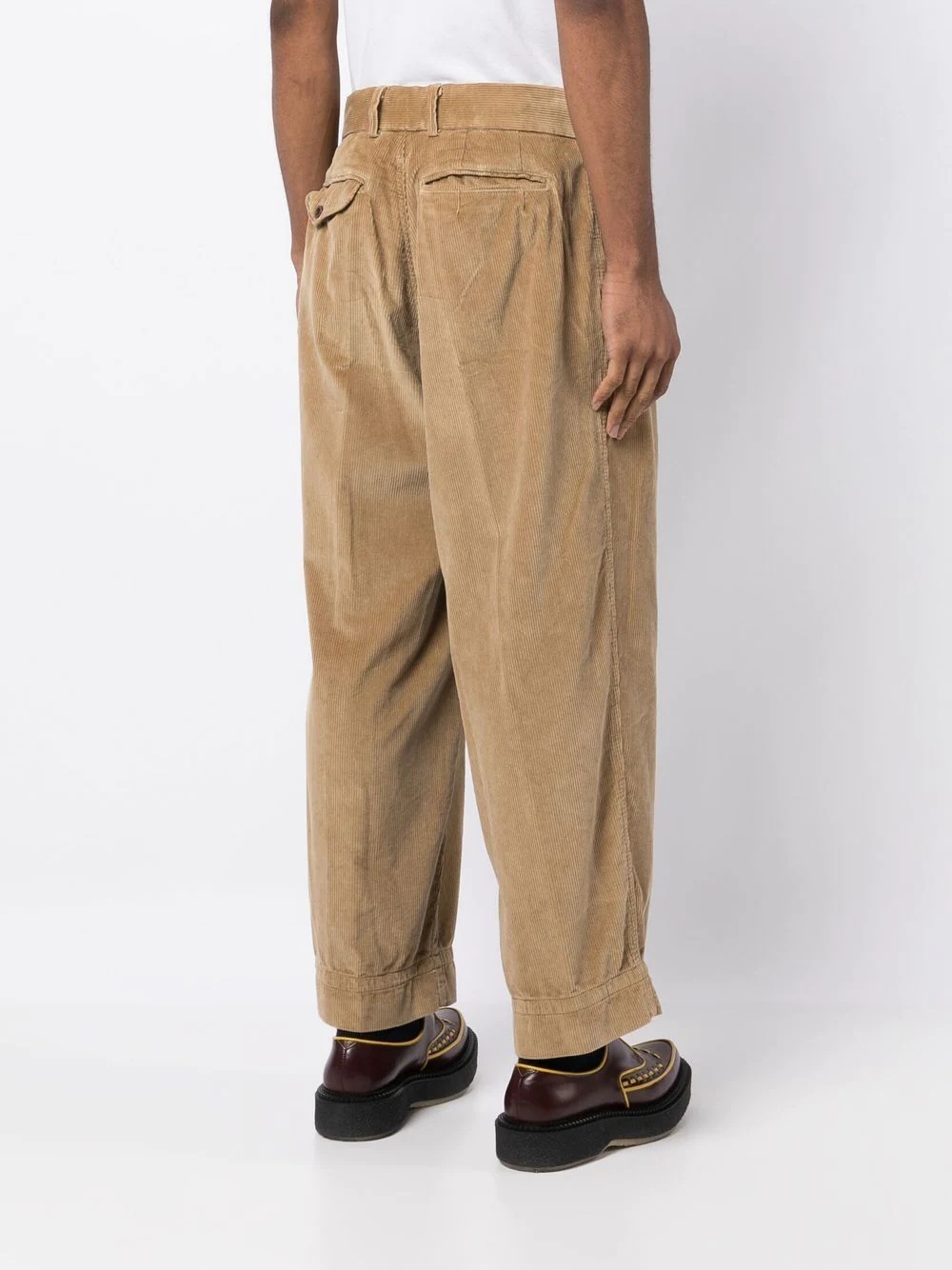 wide-leg corduroy trousers - 4