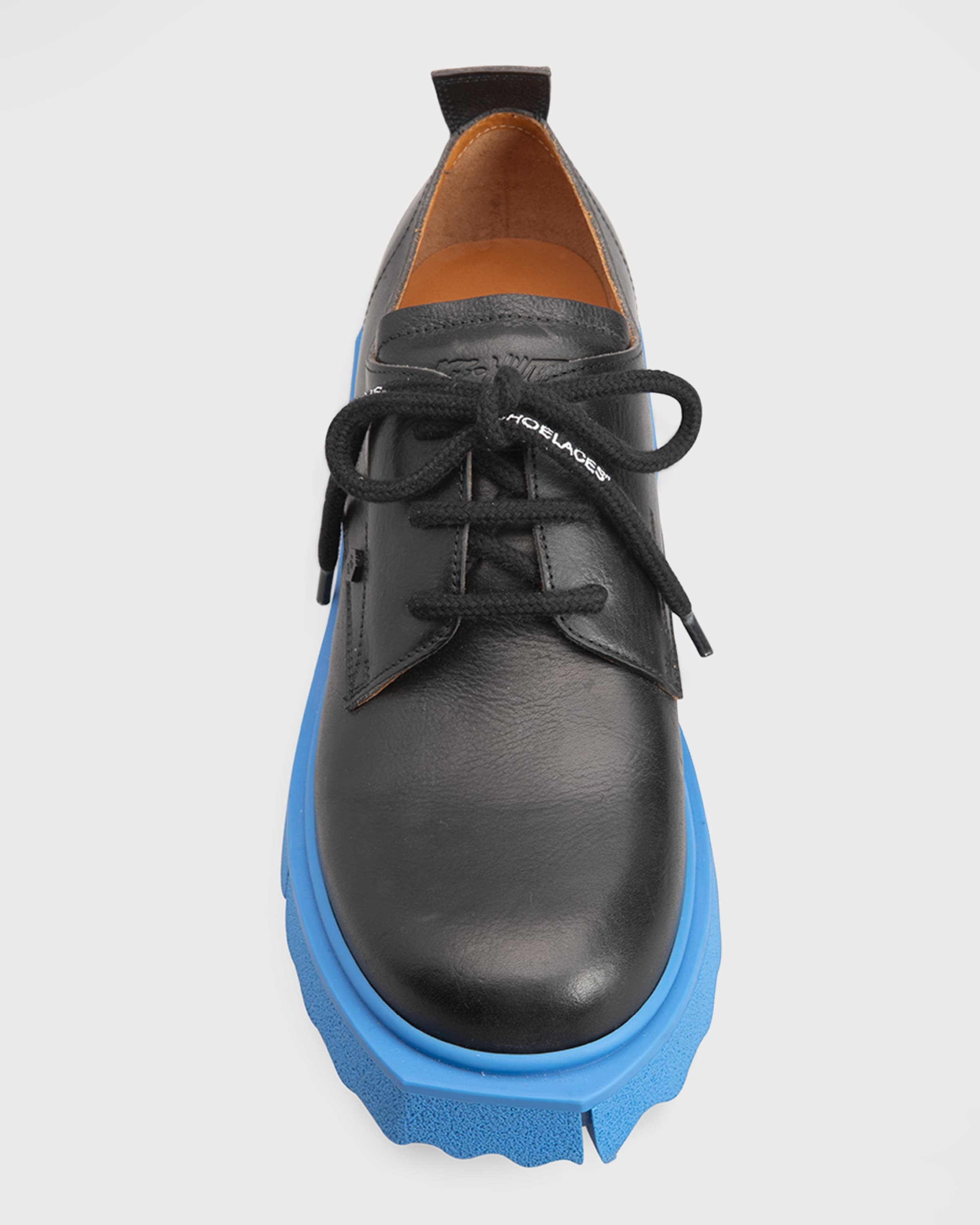 Men's Sponge Sole Leather Derby Shoes - 4