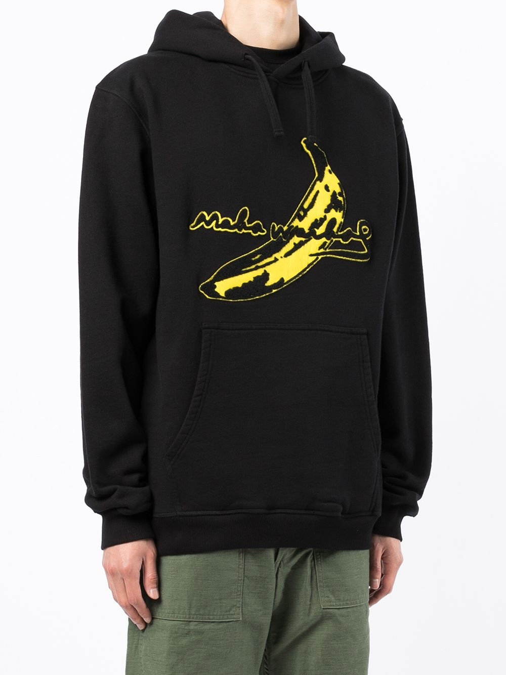 logo-patch cotton hoodie - 3