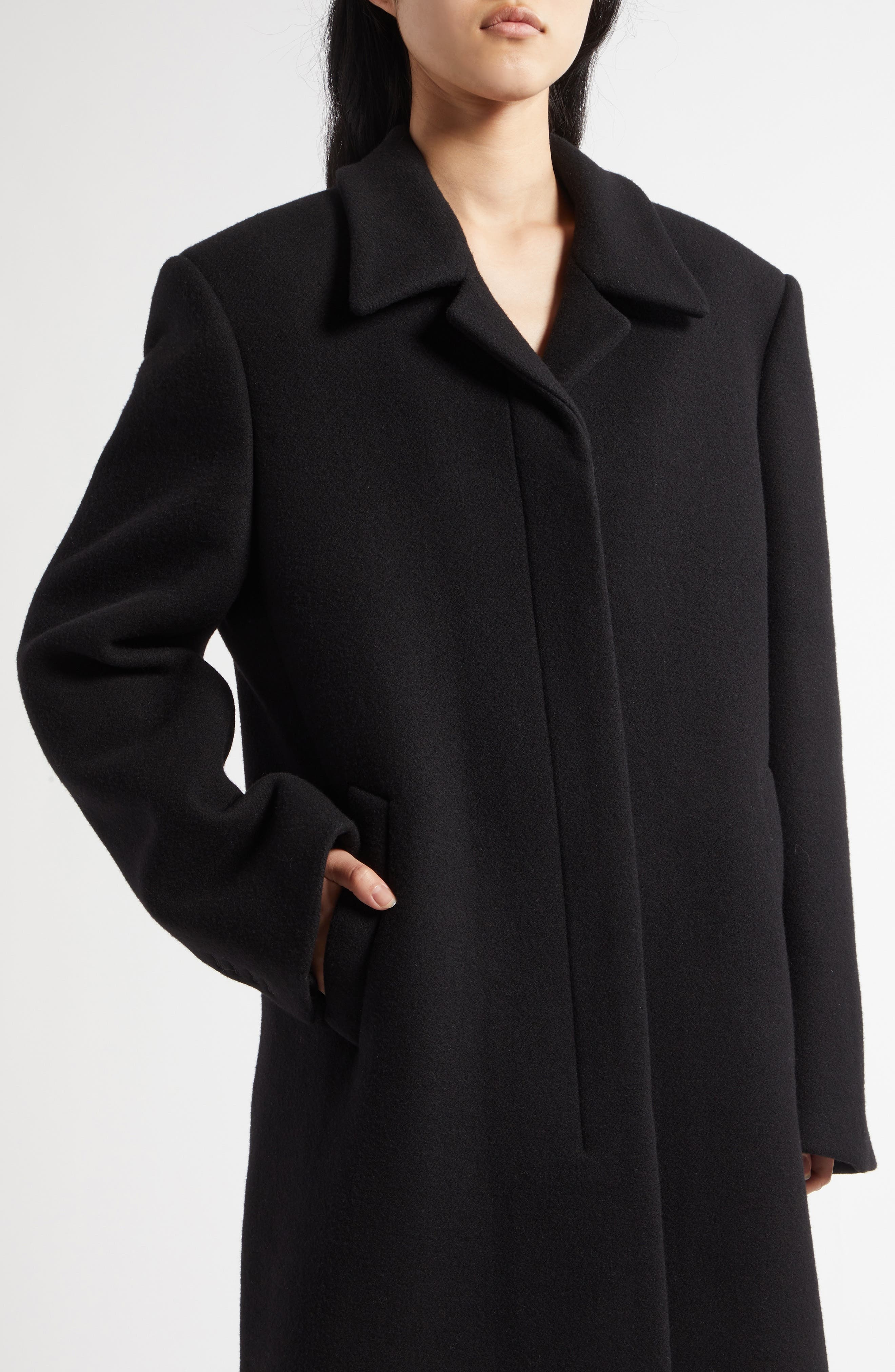 The Row Anton Virgin Wool Blend Overcoat in Black at Nordstrom - 5