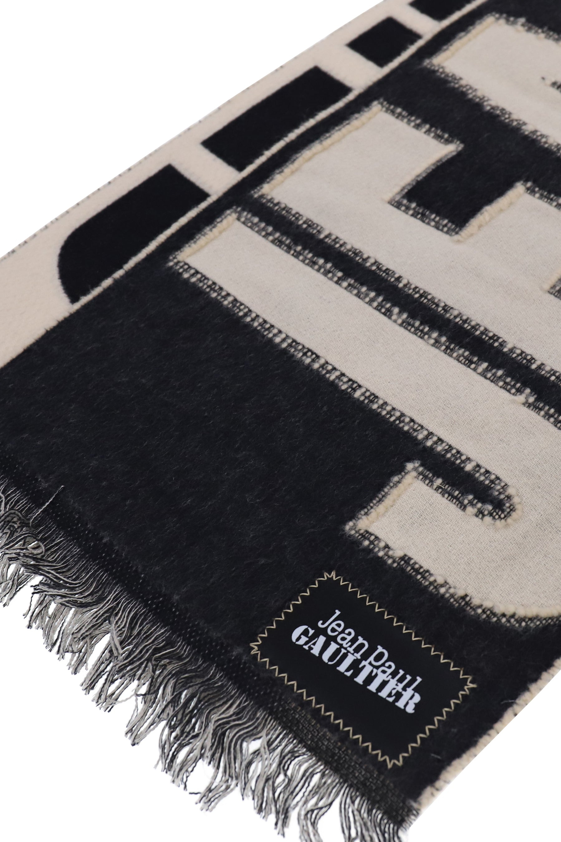 LOGO SCARF / ECRU/BLK - 3