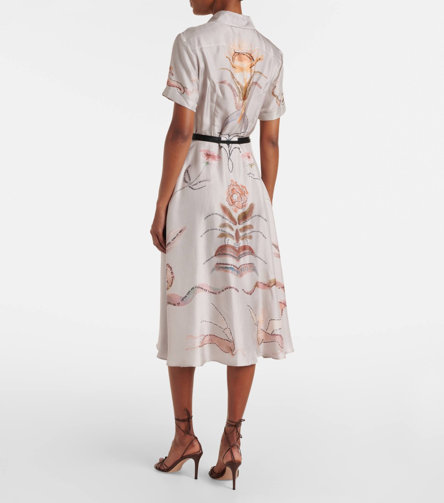 Kiera printed silk shirt dress - 3