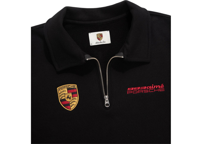 AIMÉ LEON DORE Aime Leon Dore x Porsche 993 Turbo Mechanic Quarter Zip Pullover Jet Black outlook